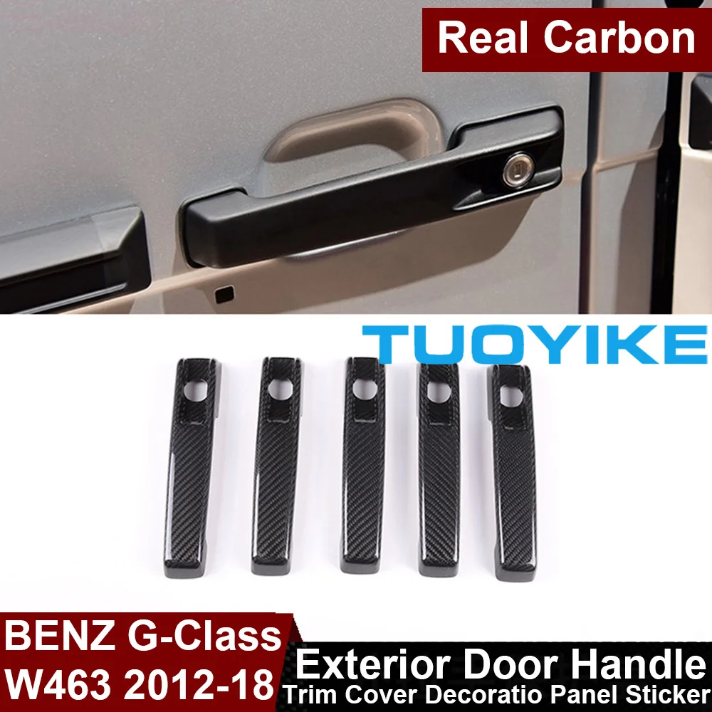 

Car Real Carbon Fiber Exterkior Outer Door Pull Handle Cover Trim Panel Sticker For Mercedes-Benz W463 G350 G500 G550 G63 G65