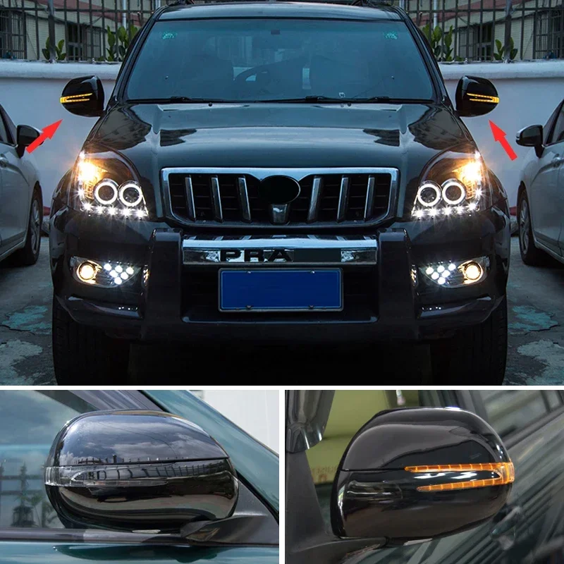 

For Toyota Land Cruiser Prado 120 LC120 FJ120 2003-2009 LED Rearview Mirror Signal Cover Dynamic Bulb Modification Accessories