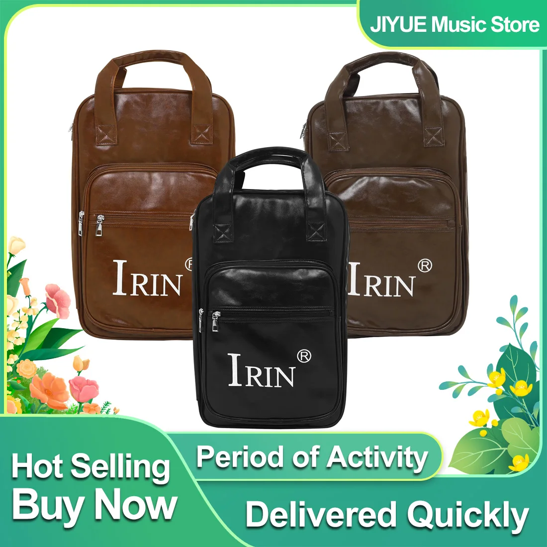 

IRIN сумка для барабанных палочек из искусственного материала, сумки для хранения барабанных палочек, чехол для переноски барабанных палочек, аксессуары для ударных музыкальных инструментов