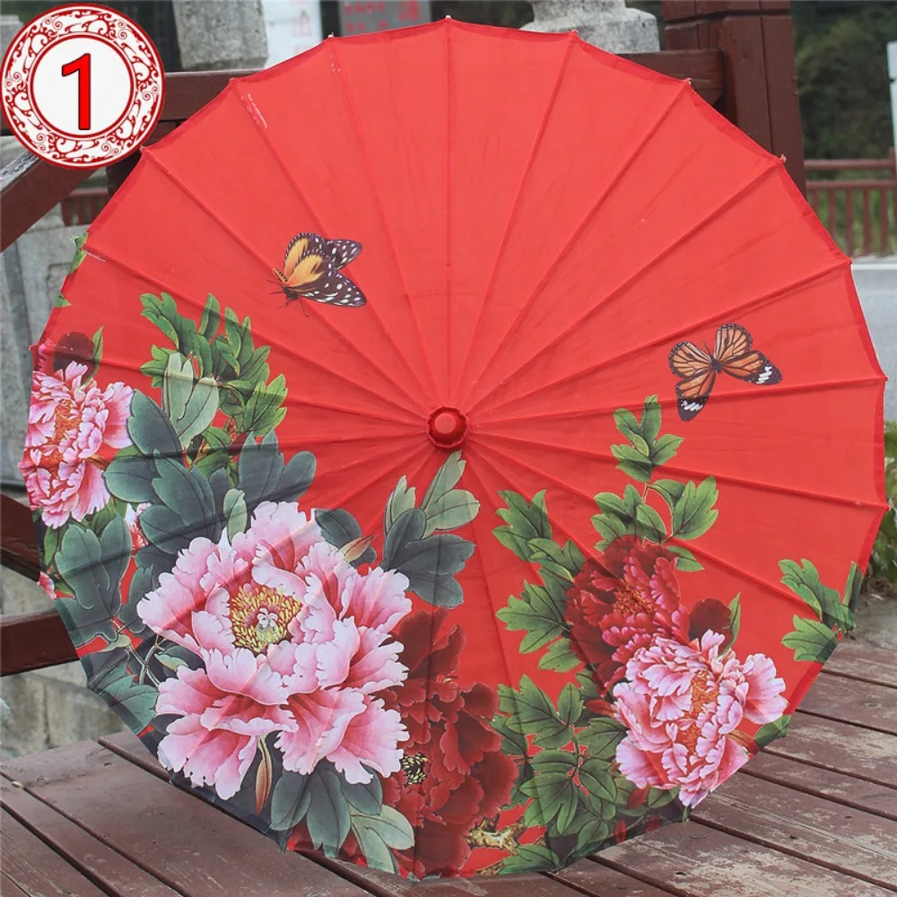 

Китайский антикварный свадебный зонт из промасленной бумаги 56 см с драконом и фениксом, декоративный зонт, 10 цветов