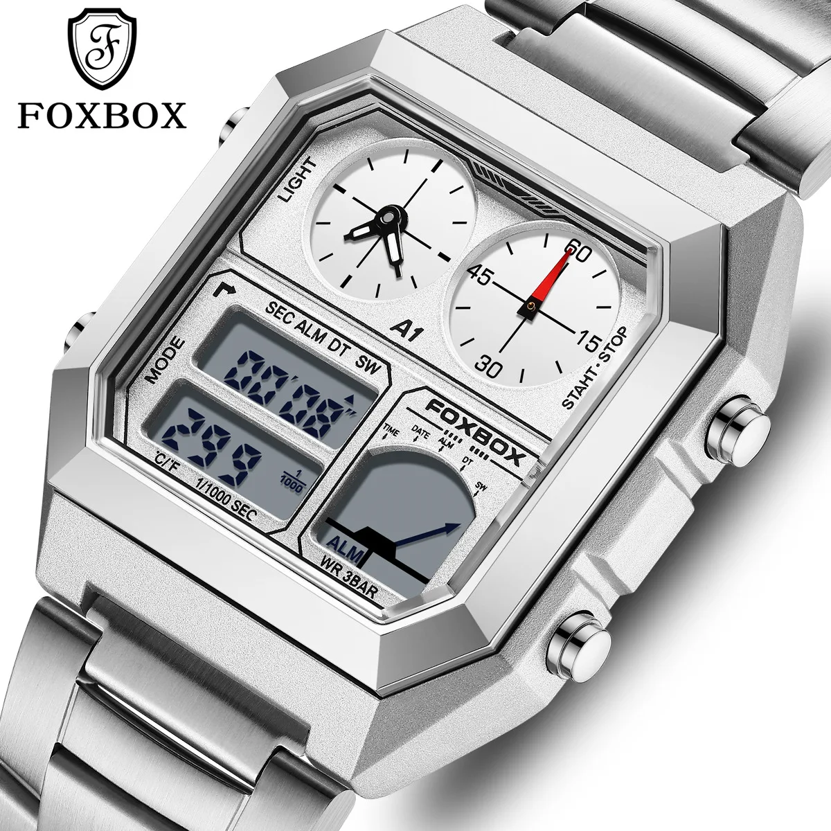 

LIGE модные мужские часы цифровой двойной дисплей бизнес водонепроницаемые кварцевые наручные часы роскошные часы с хронографом relogio masculino