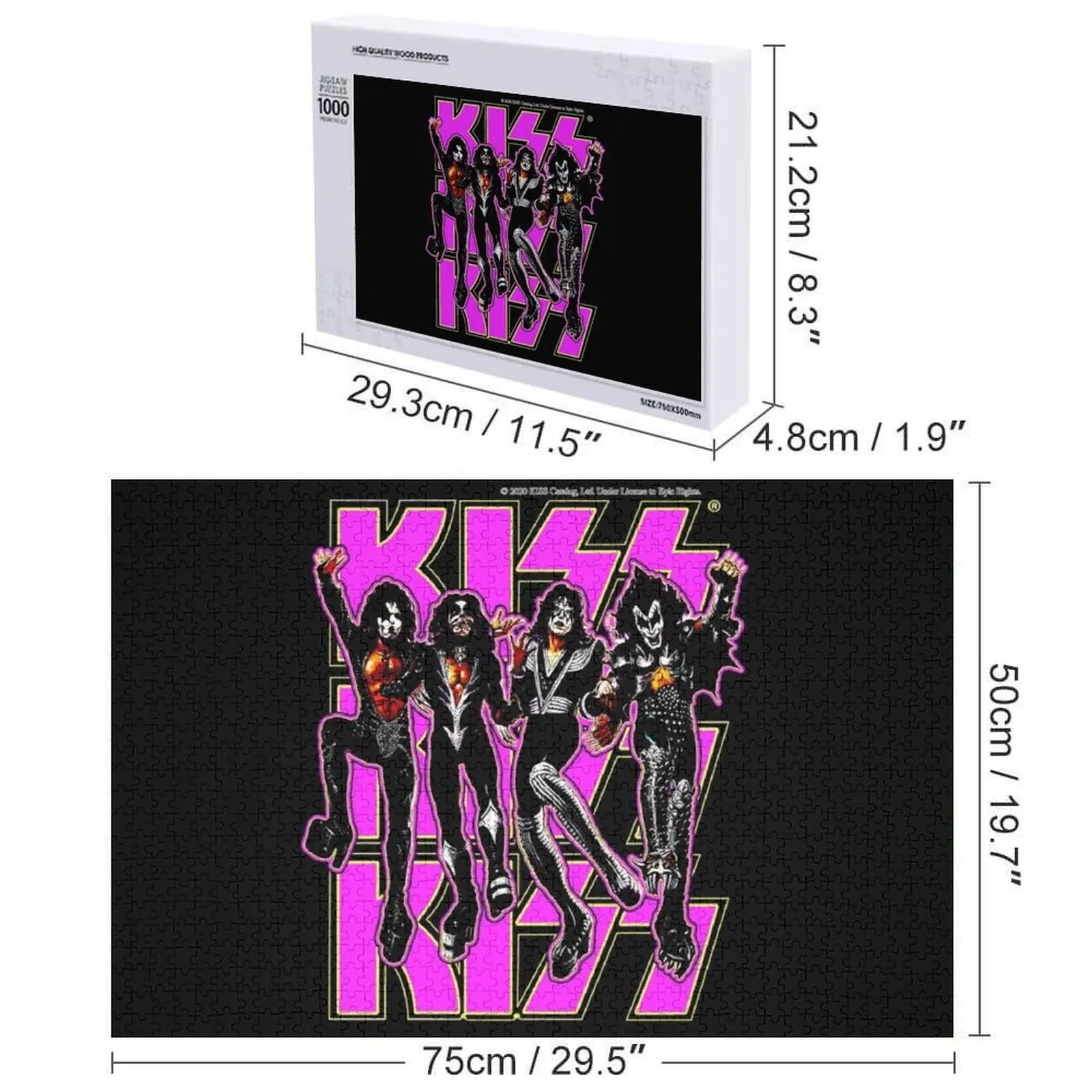 Classic Rock Vintage Kiss Destroyer Purple Jigsaw Puzzle Wooden Animal Personalized Gift Married Puzzle
