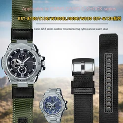 For Casio g-shock GST-B100/GST-S100G/GST-W300G/GST-400G//W330 GST-410 men's Nylon canvas watch strap  sports waterproof band