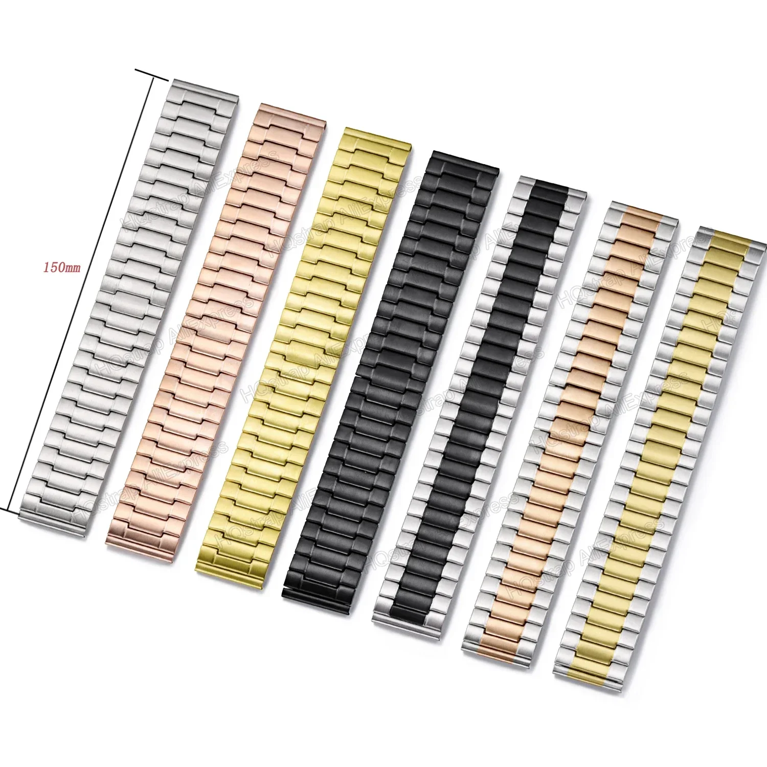 22mm Elastic Metal Strap Stainless Steel Bracelet Universal Replacement Wristband Men Women Band Expansion Watchband Accessories