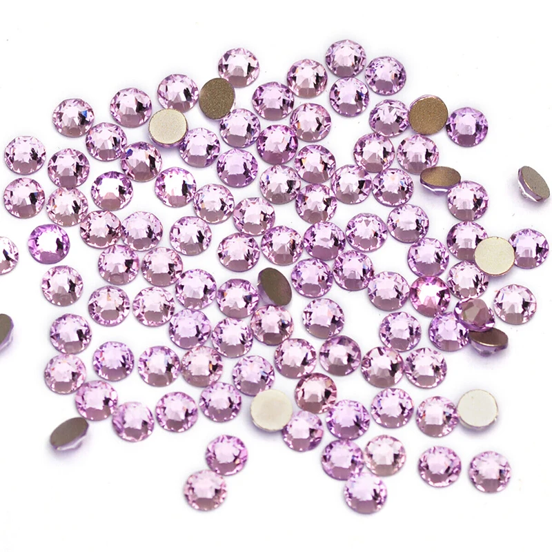 YANRUO 2088NoHF All Sizes Violet Glitter Non Hotfix Glass Stones DIY Crafts Strass Flat Back Rhinestones Crystals For Dresses