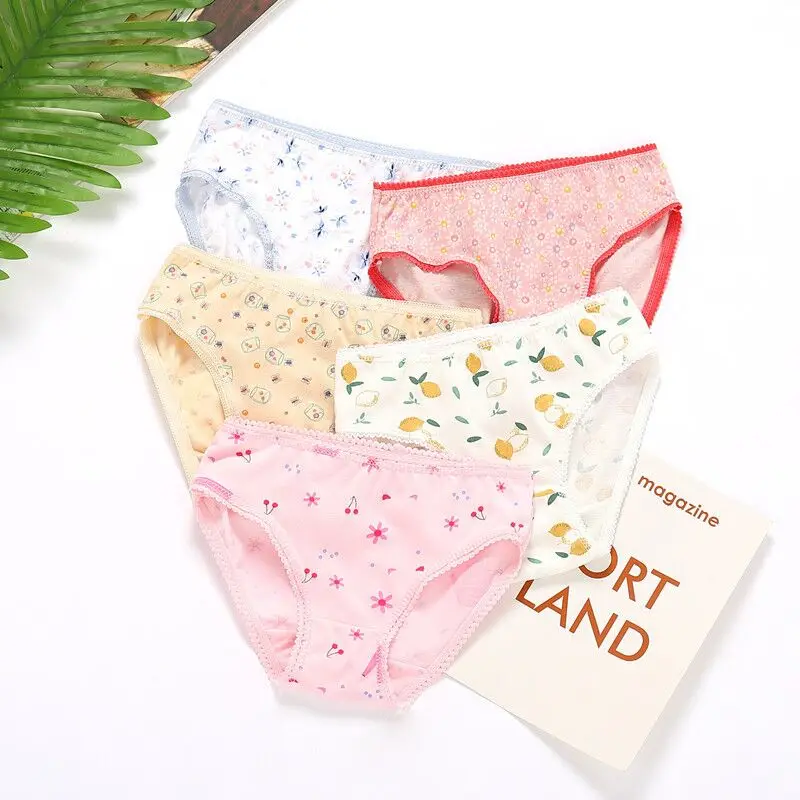 4Pcs Lot Kids Girls Short Briefs Children Underwear Cotton Underpants Baby Panties 2 4 6 8 10 12 Years