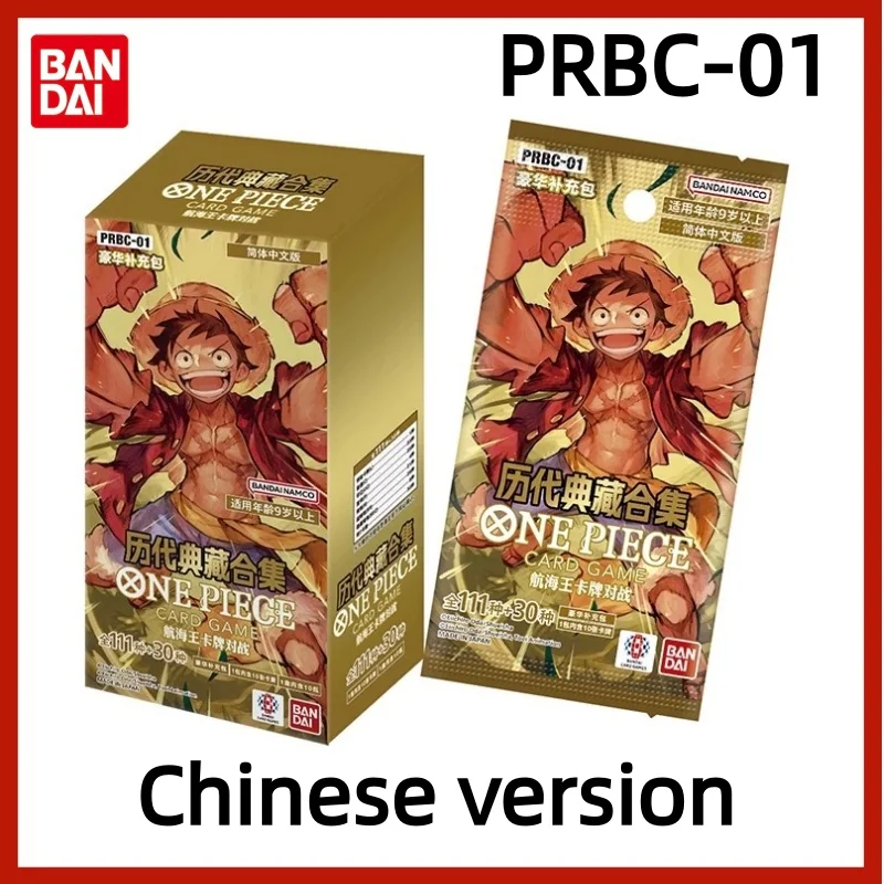 2025 nuevo en Stock Bandai Original de una pieza caja de refuerzo de Anime japonés PRB-01 tarjeta de PRB-02 la mejor tarjeta de colección juguete para regalo para niños