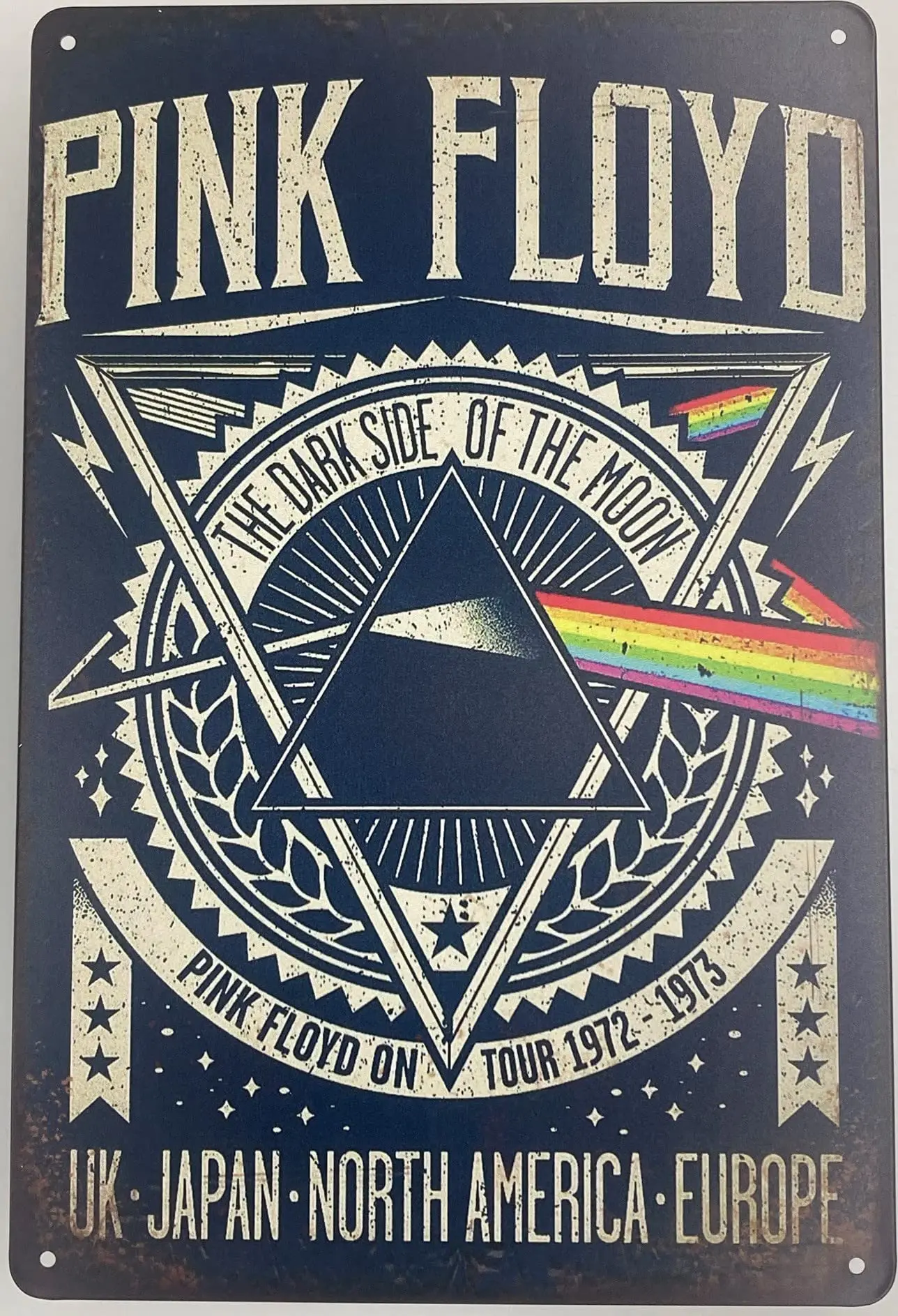 لوحة شريط تسجيل القصدير | ملصق ديكور الحائط المعدني | الجانب المظلم للقمر في. | علامة ديكور كلاسيكية لبار المطبخ المنزلي Ro #1