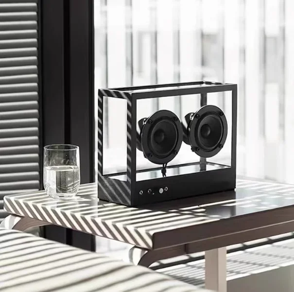 

Креативное прозрачное аудио украшение для гостиной, рабочего стола, простой белый квадратный орнамент с динамиком Bluetooth