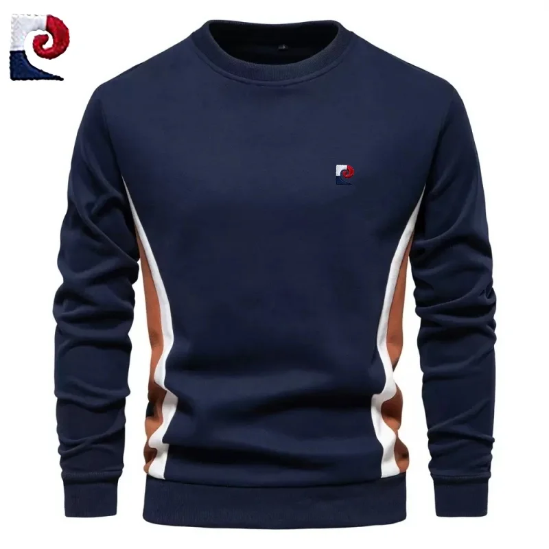 

New men's high-quality cotton long sleeved round neck pullover for autumn and winter fashion, casual, warm and versatile top