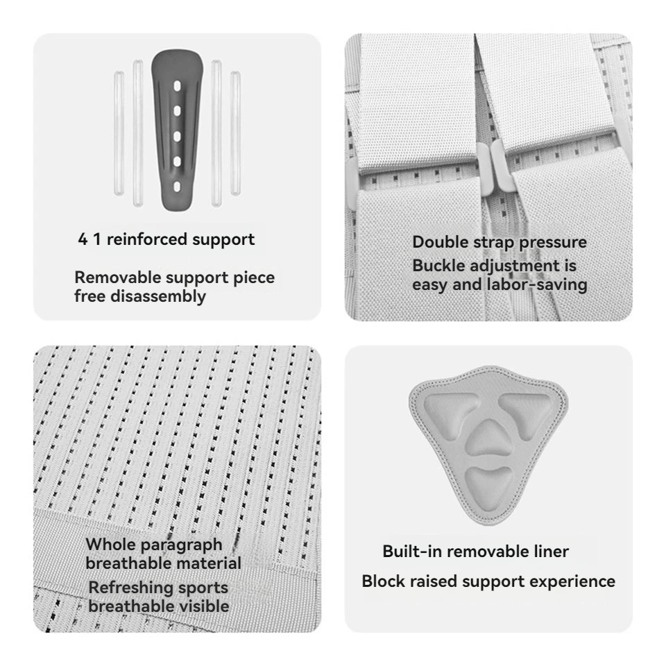 دعامة الظهر من AOLIKES لآلام أسفل الظهر مع نظام دعم بيونيك، حزام دعم قطني، تصميم شبكي مسامي مع وسادة قطنية