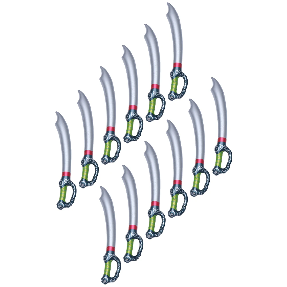 

12 Pcs Inflatable Pirate Knife Sword Accessories Pretend Play Role Prop Clothing