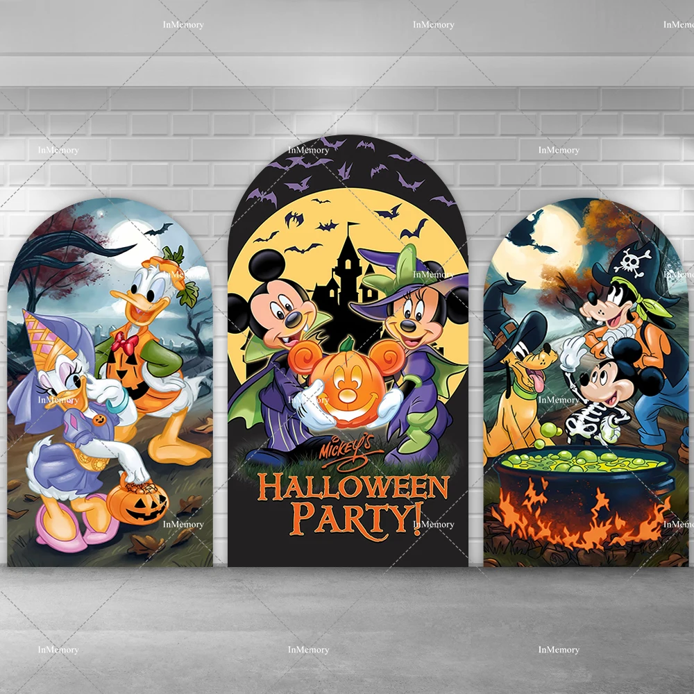 كابوس ميكي حفلة الهالوين قوس خلفية غطاء ميني ماوس ديزي دونالد داك الكلب بلوتو خلفيات استوديو الصور أطقم #1
