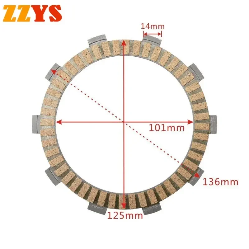 Motorcycle Friction Disc Clutch Plate For HONDA NSR125R JC22 NSR125 NSR 125 CRM125 JD10 CRM 125 XR250R XR250 CBF XR 250 R CBF250