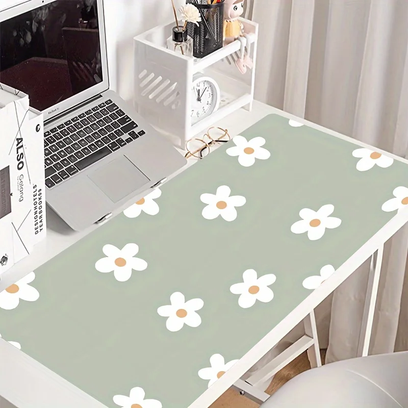 لوحة ماوس بتصميم زهور عالي الدقة - مطاط طبيعي سميك وناعم مع قفل حافة مثالي وقاعدة غير قابلة للانزلاق للاستخدام المكتبي للألعاب - معرف #1