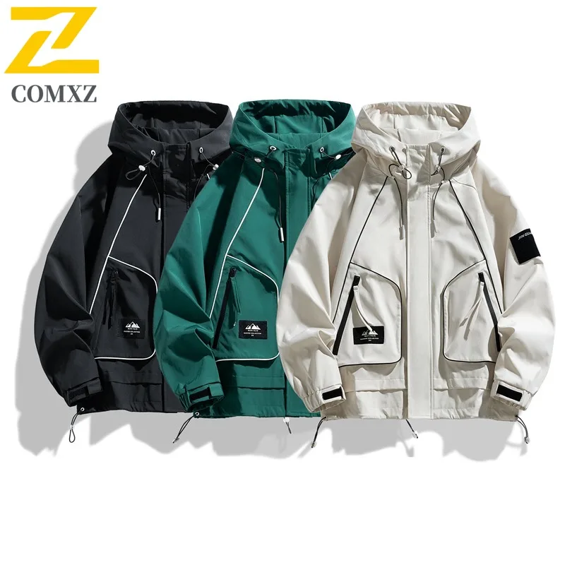 

COMXZ Autumn Men Jacket New American Retro Youth Handsome Casual windbreaker Waterproof Windproof Minimalist Versatile Jacket