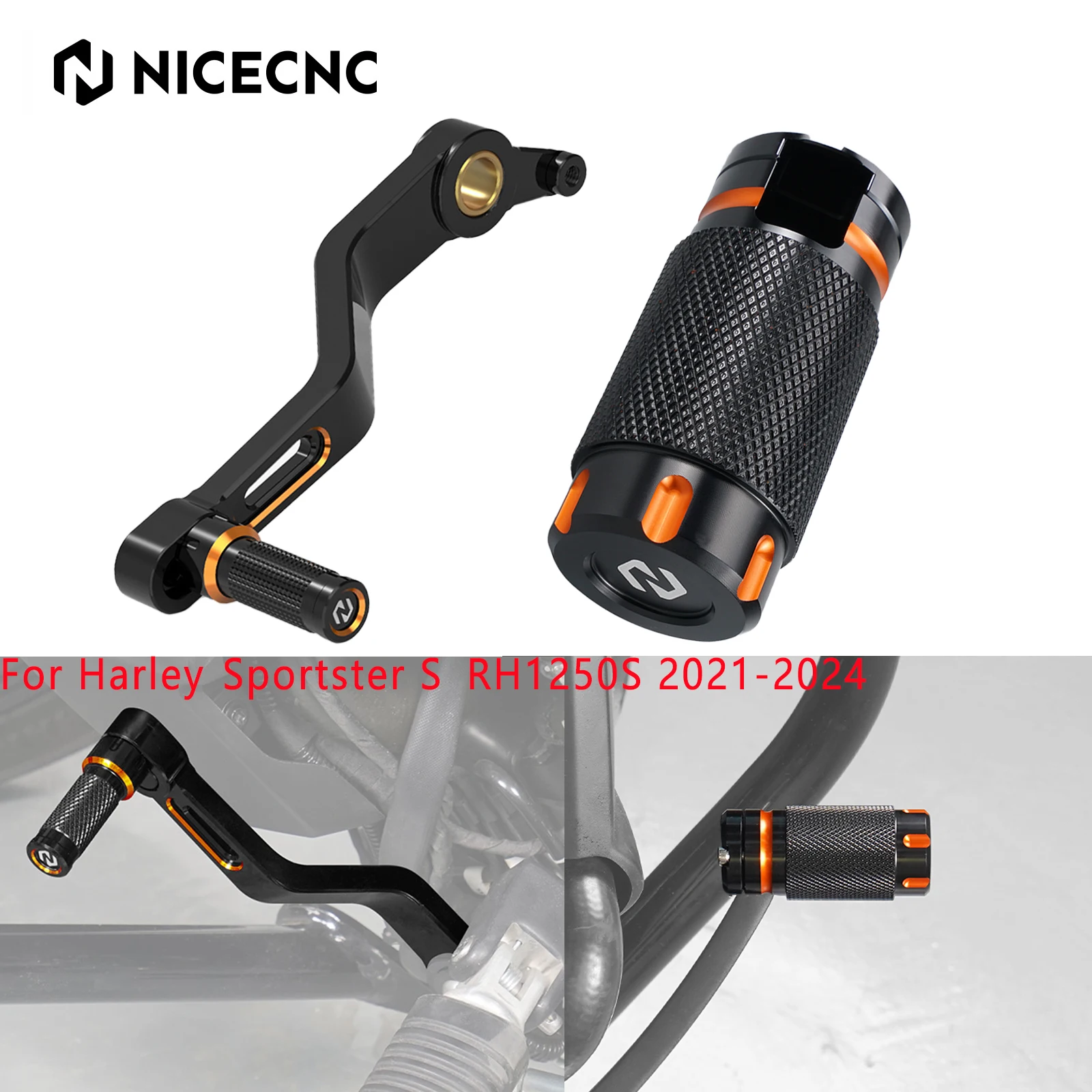 For Harley Sportster S RH1250S 2021-2024 NICECNC Gear Shift Lever Rear Brake Pedal Pad  Sportster S RH 1250S RH1250 S 2024 2023