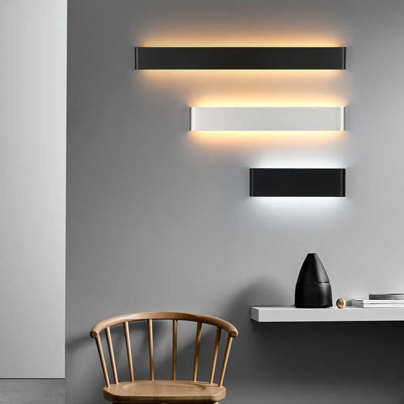 Современный светодиодный настенный светильник с регулируемой яркостью для прикроватной тумбочки, гостиной, лестницы, прохода, ванной комнаты, украшения для дома, настенное бра, светильник для внутреннего освещения