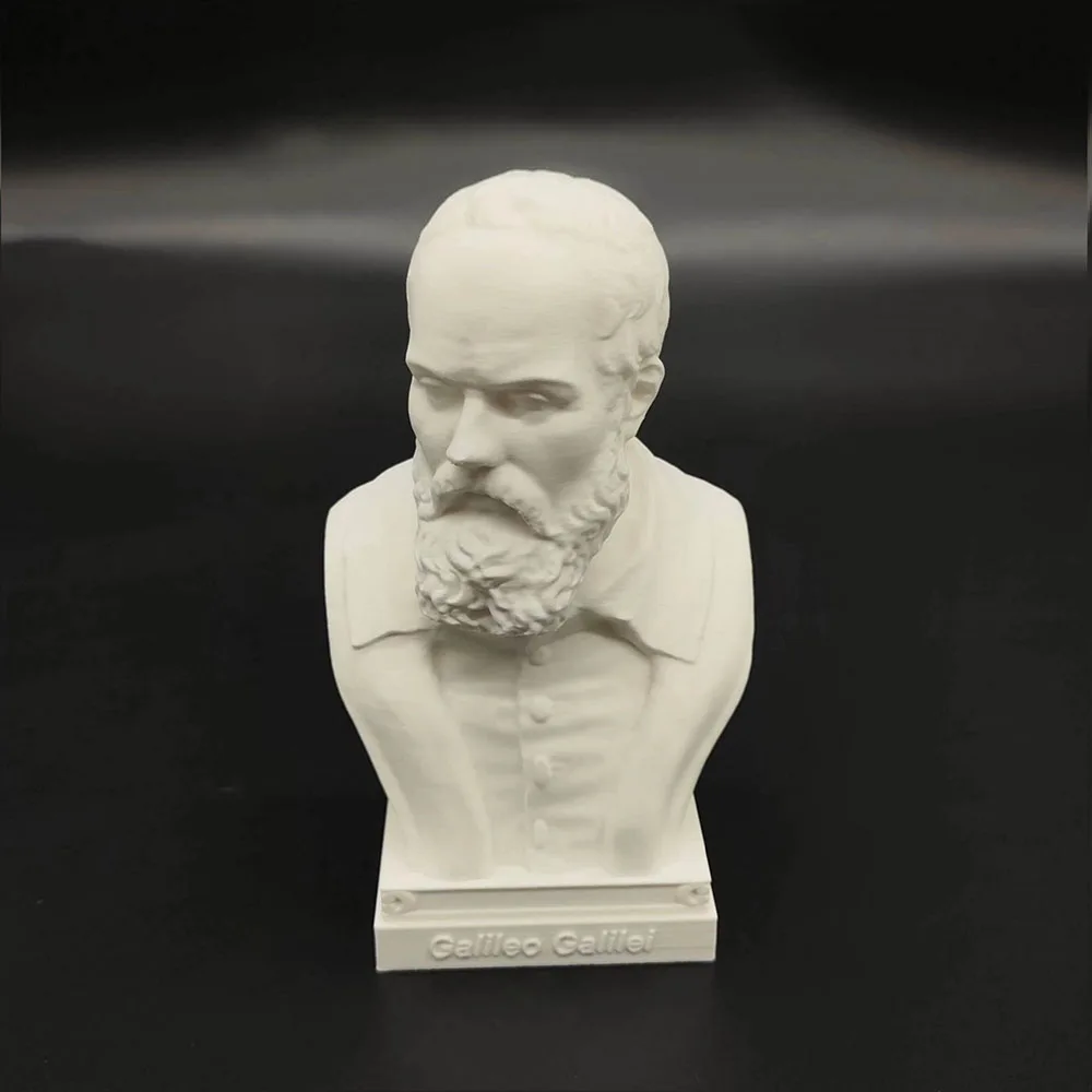10cm/15cm/25cm Ornamental Figurine Model of Scientists Galileo 3D Printed PLA White Figurine Sculpture Decoration Craft Gift