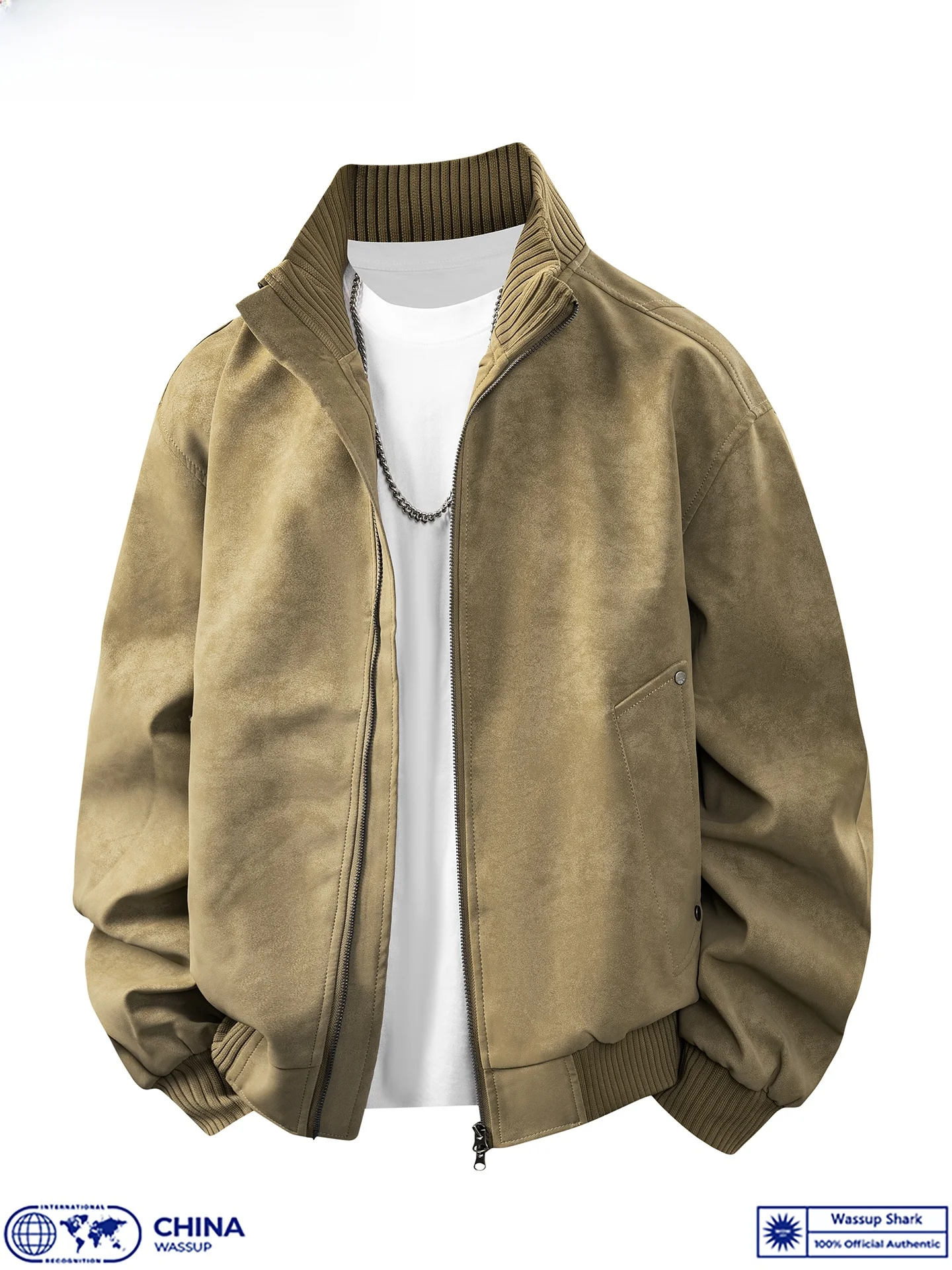 

Wassup ark Американский ретро воротник-стойка из искусственной кожи в стиле пэчворк, мужская весенне-осенняя свободная повседневная верхняя одежда, модная