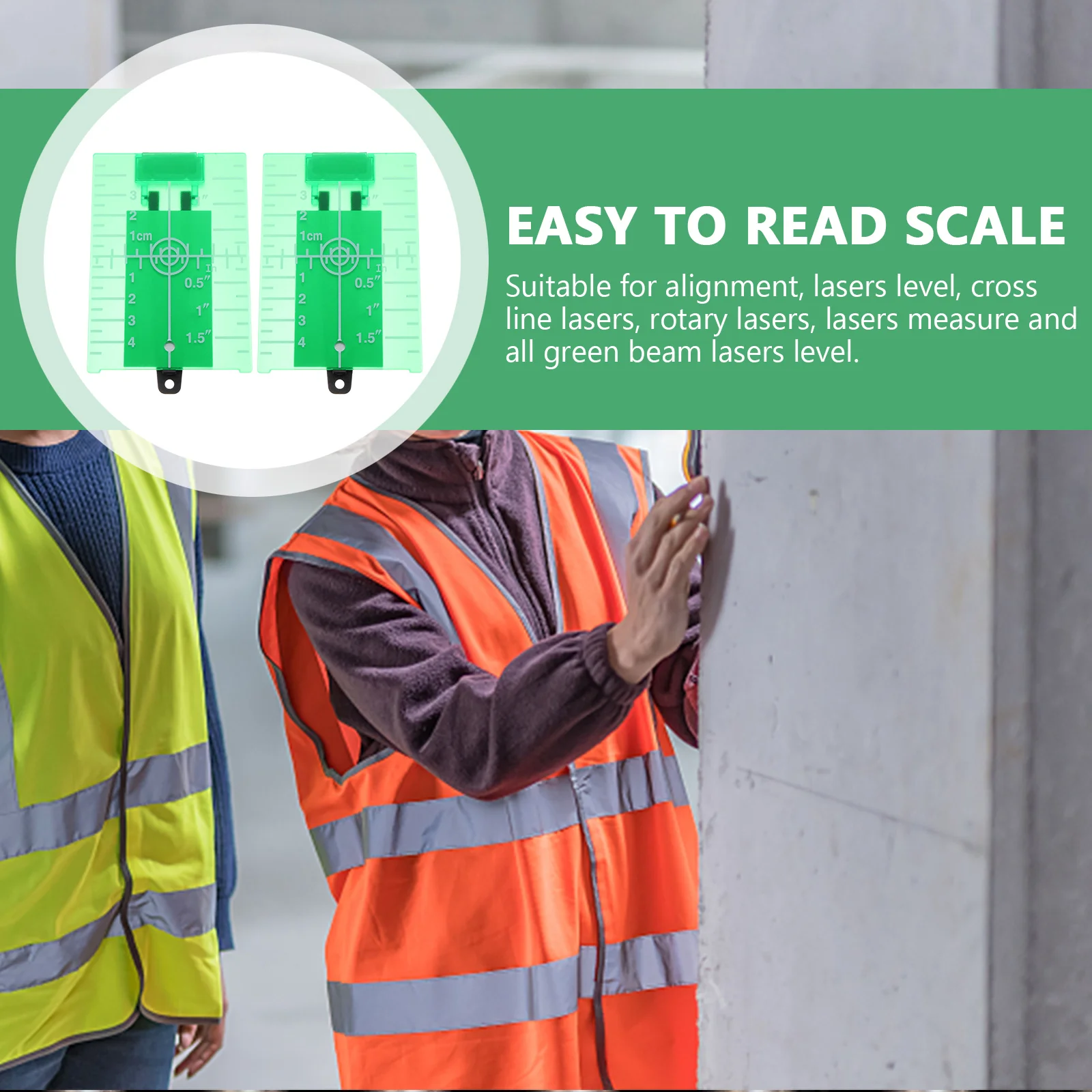 

2Pcs Magnetic Floor Plate for Green Lines Level Easy Read Scale Reflective Visibility Enhancement Magnetic Floor Plate