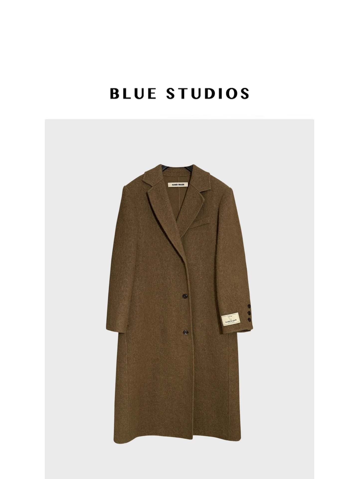 

Пальто Blue Studios из камвольной шерсти, женское, средней длины, двубортное, твидовое, классический стиль преппи