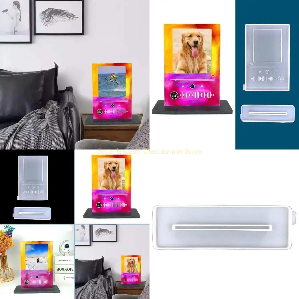 

D46E DIY ремесла MP3 фоторамка форма для эпоксидной смолы настольное украшение силиконовая форма