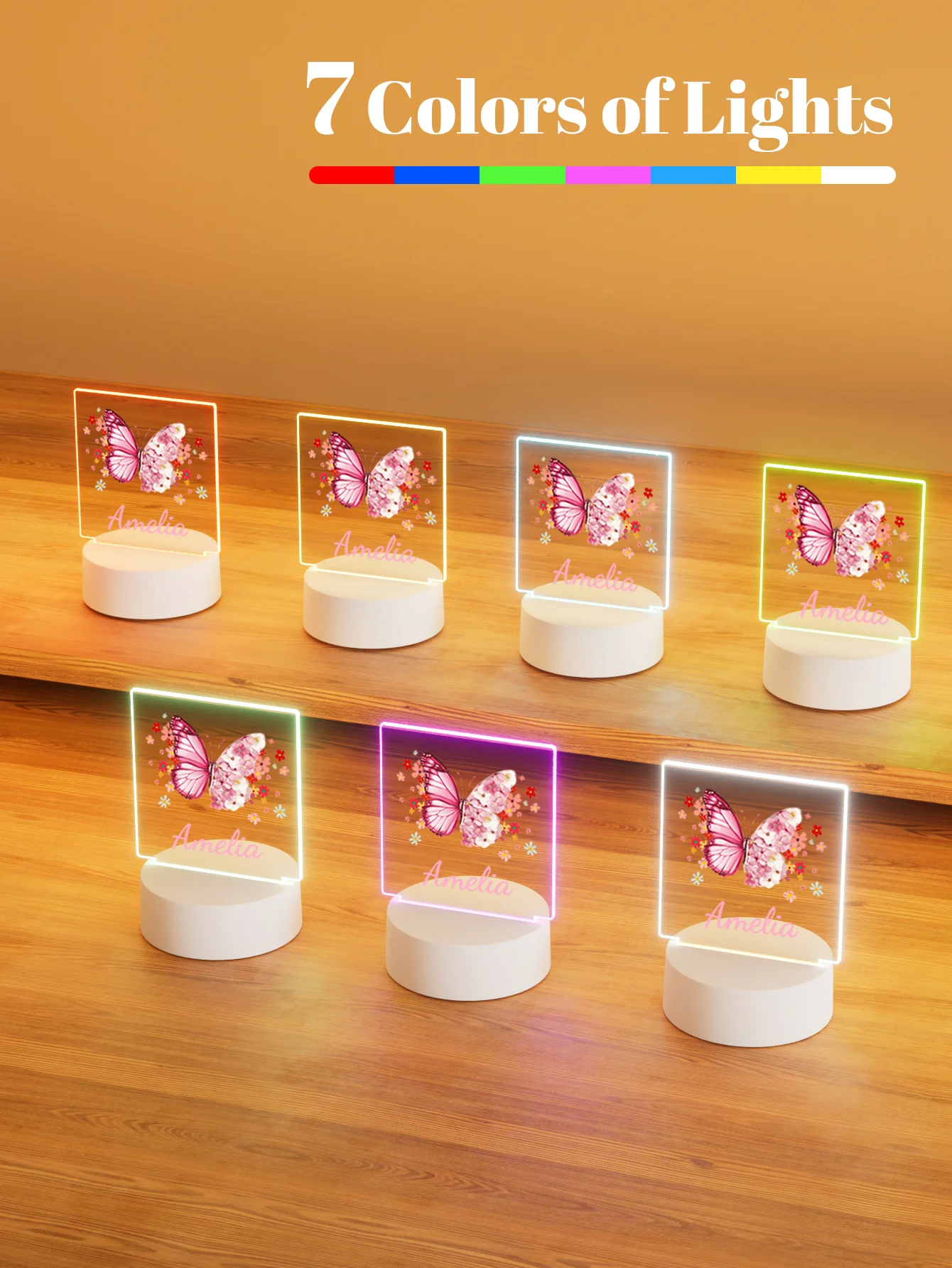 3D Led Night Light with Warm Light, Birthday Gift, Decorative Table Lamp, Valentine's Day Decoration, Stylish, Cute, Colorful Customization, Personalized, Unique Ideal Gift for Her, Friends, Son, Daughter, School Students, Workers, Kids, Anniversary, Valentine's Day, Mother's Day, Birthday, Children's Day, Father's Day, Graduation, Wedding