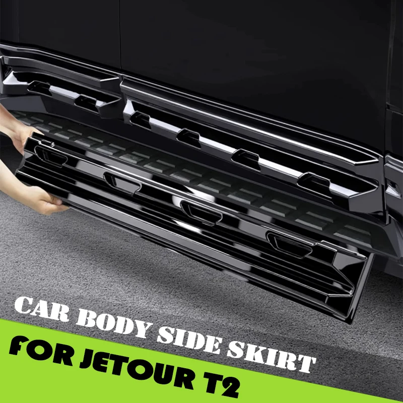 

Car Body Side Skirt Fit for Jetour Traveller Modified Silver Dragon Wings Black Warrior Side Skirt Body Door Decorative Strip