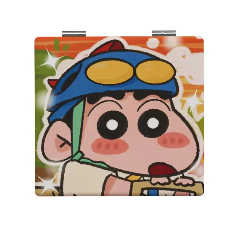 Anime Crayon Shin-Chan Grappige Kawaii Model Figuur Mini Spiegel Draagbare Dubbelzijdig Opvouwbare Make-up Spiegel Meisjes Verjaardagscadeautjes