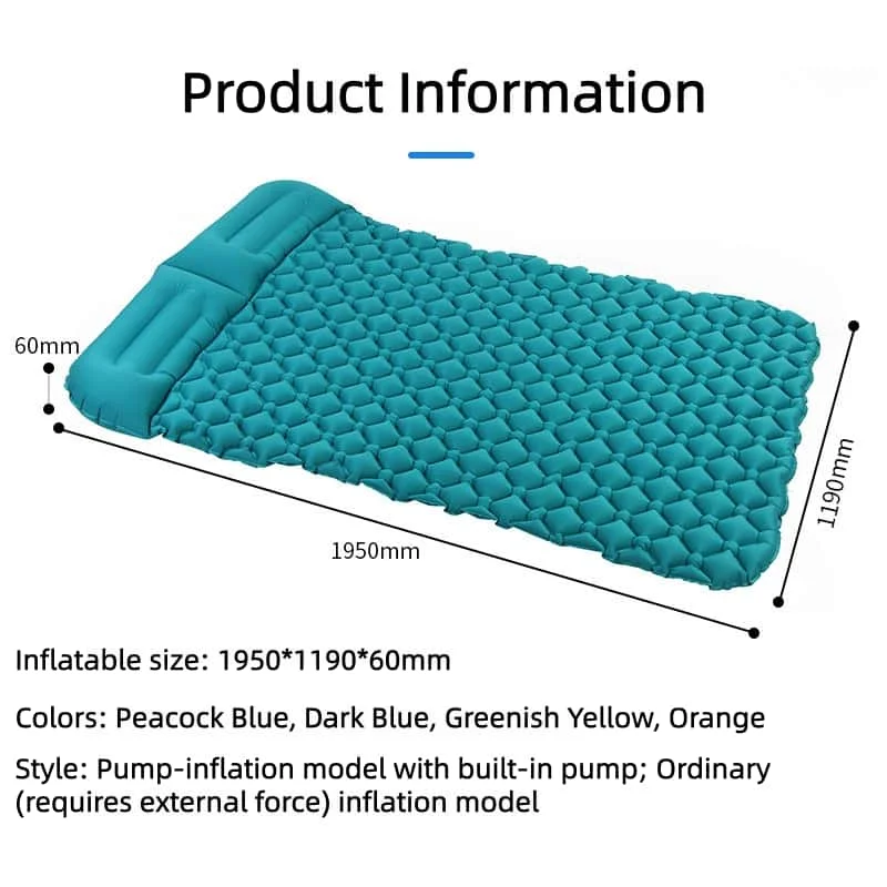 المحمولة نفخ مرتبة هوائية سرير التخييم في الهواء الطلق وسادة النوم طوي سرير الضيوف مقاوم للماء دائم مريح السفر قيلولة