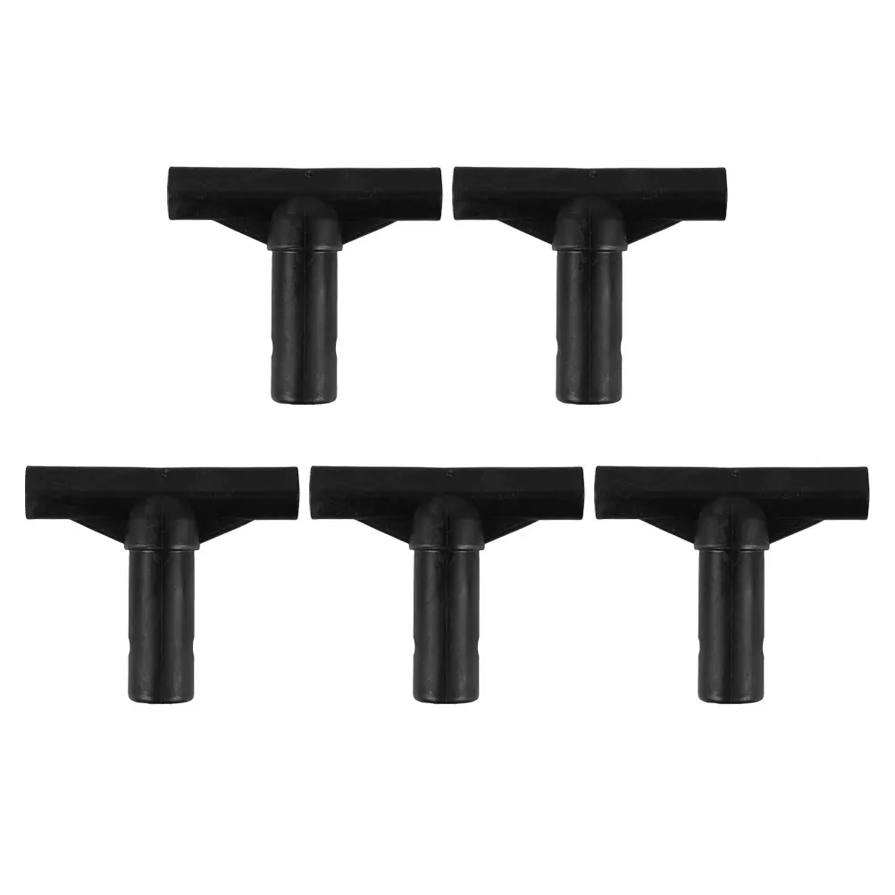 5pcs Trampoline Plastic T-Connector Black Secure Durable Pole Cap Pipe Connector Replacement Part For Enclosure Net Fiberglass