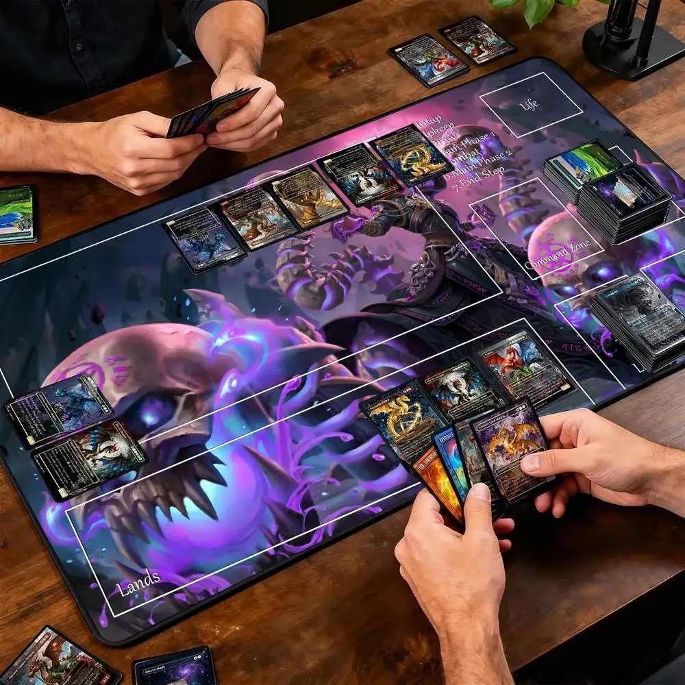Anime Skeleton Magic playmat rubber anti-slip edge locking pc accessories 35x60cm gaming mats Trading Card Game gamer desk mat