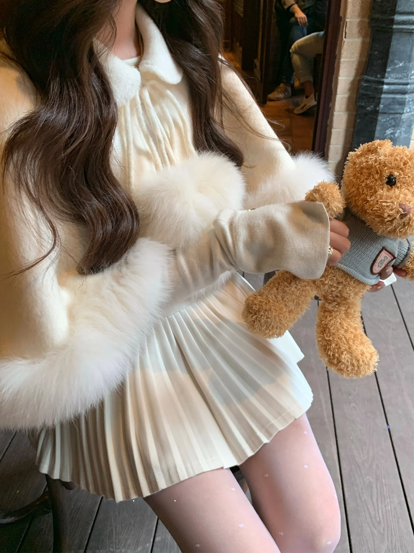 gonna-a-vita-alta-a-trapezio-da-donna-design-semplice-gonna-corta-dolce-in-lana-a-balze-stile-balletto