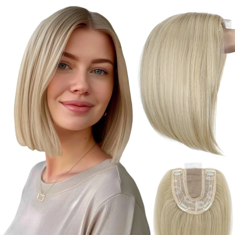 

100% Human Hair New Fashion Women's Long Brown Blond Straight Wigs 12 In