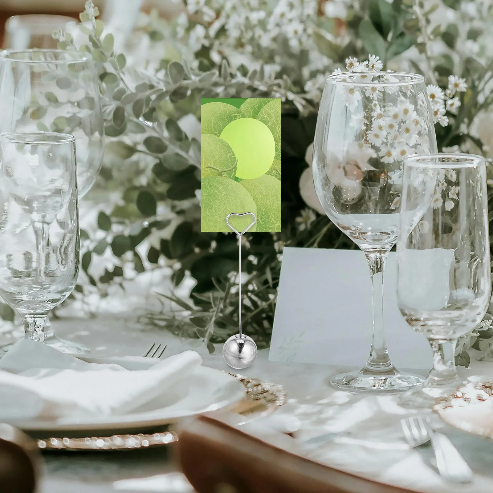 Clip de foto con Base de Metal, soporte para notas de escritorio, tarjetero creativo desmontable, número de mesa de boda, notas de oficina, Clip de corazón