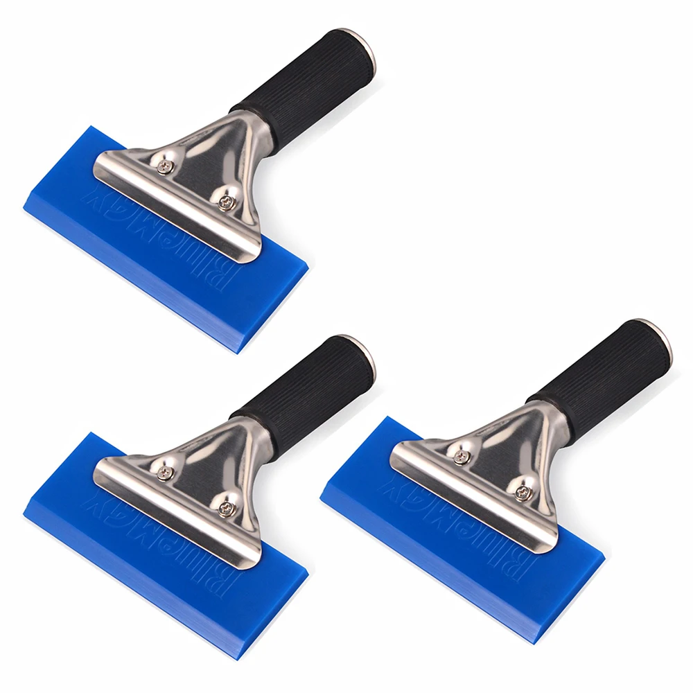 

3/5pcs BlueMax Rubber Scraper Blades Shovel Handle Window Tint Glass Wash Cleaning Tool Carbon Film Wrapping Car Squeegee