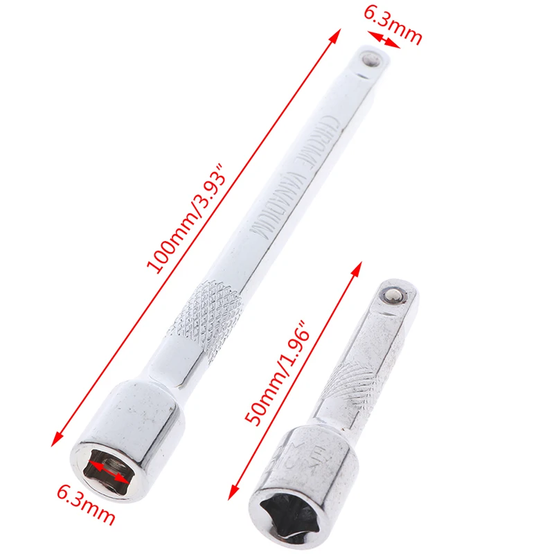 High Quality 50/100mm Long Extension Bar 1/4 Drive Ratchet Socket Extender Socket Tool