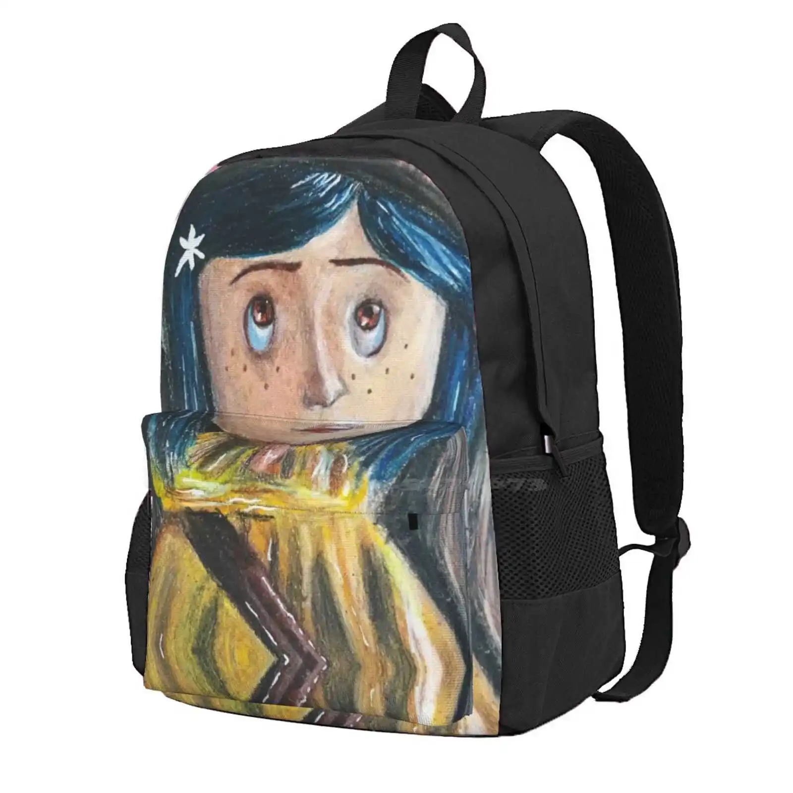 Coraline Hot Sale Schoolbag Backpack Fashion Bags Coraline Halloween Haunted Drawings Spooky Season Cartoon