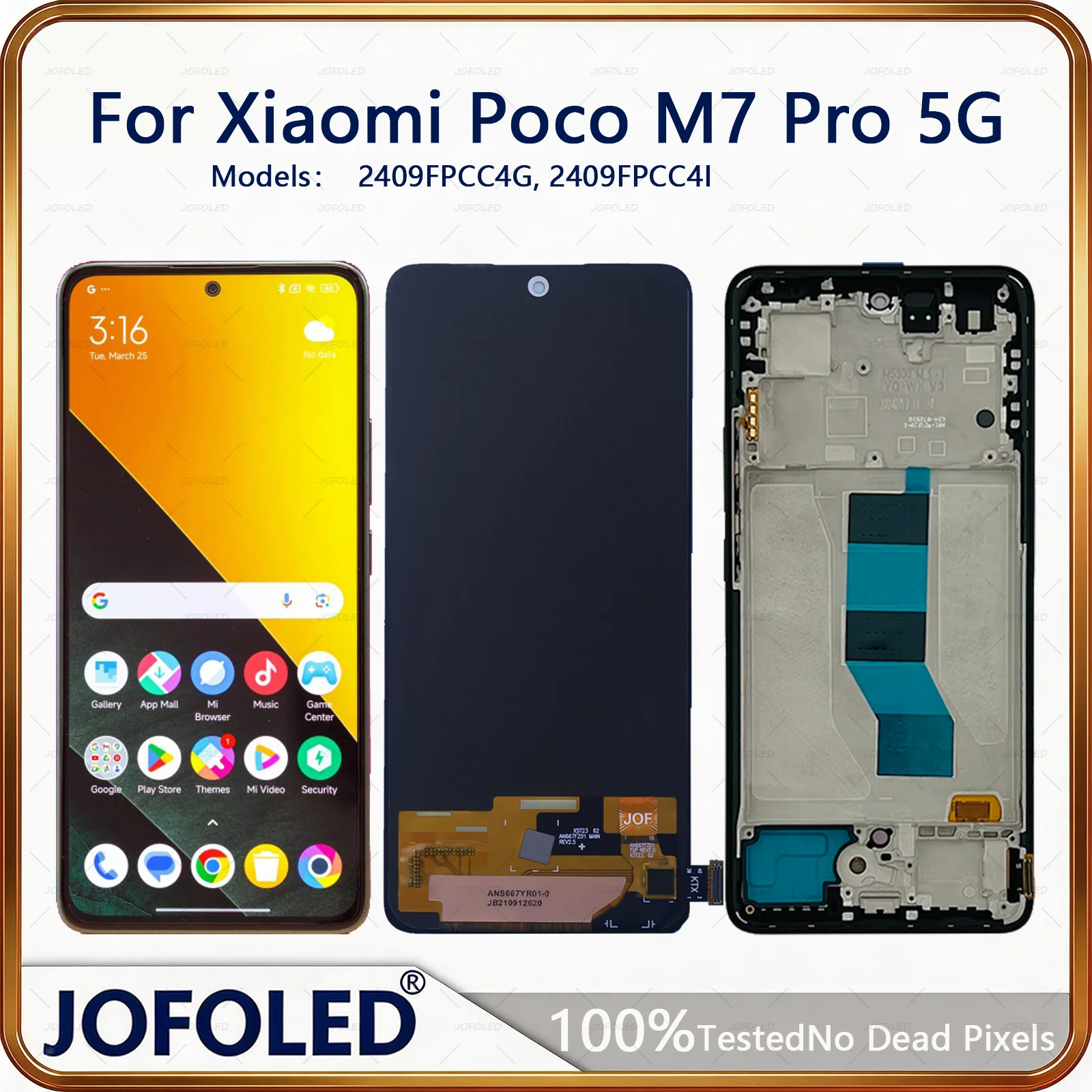 �y�Z�[�����zAMOLED 6.67 ' Xiaomi Poco M7 Pro 5G LCD 2409FPCC4G 2409FPCC4I �f�B�X�v���C�t���[���^�b�`�X�N���[���p�l���f�W�^�C�U�[�A�Z���u�����i