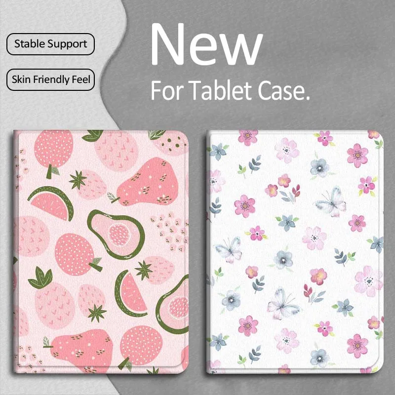 

Flower Leaf Art Popular Fruit Gift For Apple iPad Pro Air 13 2 7th 6th 2025 M2 M3 M4 M512.9 13 inch Foldable Tablet Case