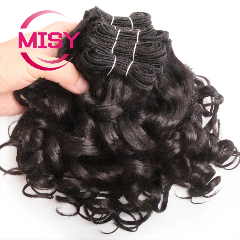 Lockiges Haar Bundles Brasilianische Menschliche Haarwebart 6 Bundles Mit Spitze Verschluss Farbige 1B/27/30/33/99J Kurze Haar Verlängerung Für Frauen – Detail 7