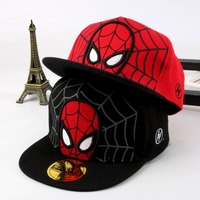 Cartoon print hat spring new animation peripheral Spider-Man flat edge hip-hop hip-hop hat children's baseball cap wholesale