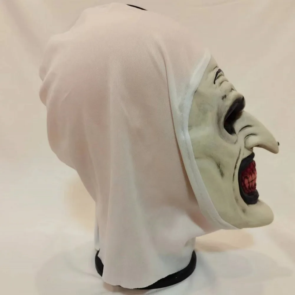Hochwertige Latex-Gruselmaske für Cosplay, realistische Unisex-Halloween-Clown-Maske, blutige Requisiten für Geisterhäuser – Detail 7