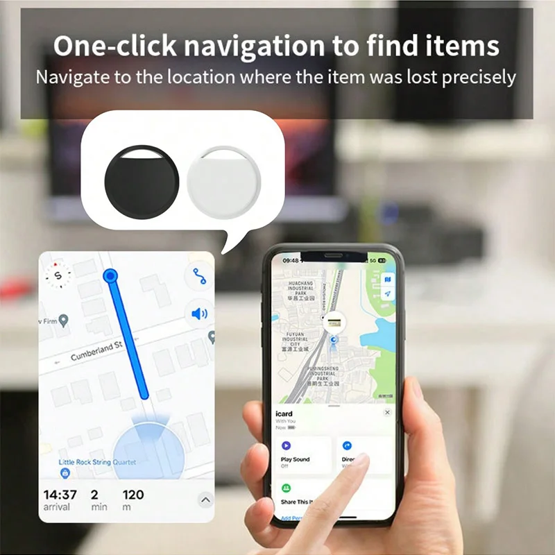 4/1 قطعة جهاز تعقب مضاد للفقد لاستبدال Apple Airtag عبر Find My Bluetooth GPS Tracker للأمتعة IOS MFi Key Finder