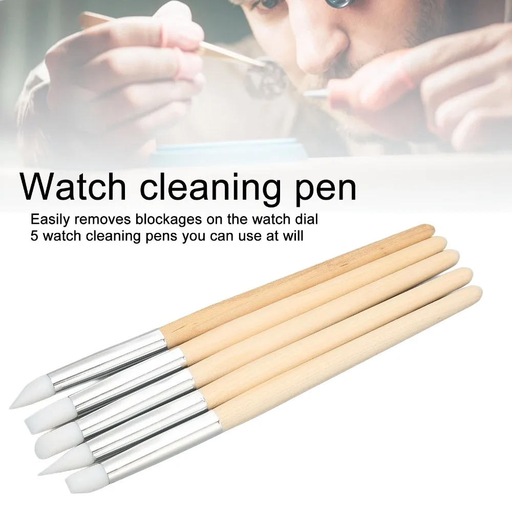Multi Functional Silicone Material Watch Dial Cleaning Tool Rubber Tip Watch Repair Tool Scratch Brush Pen Set Watch Repairers