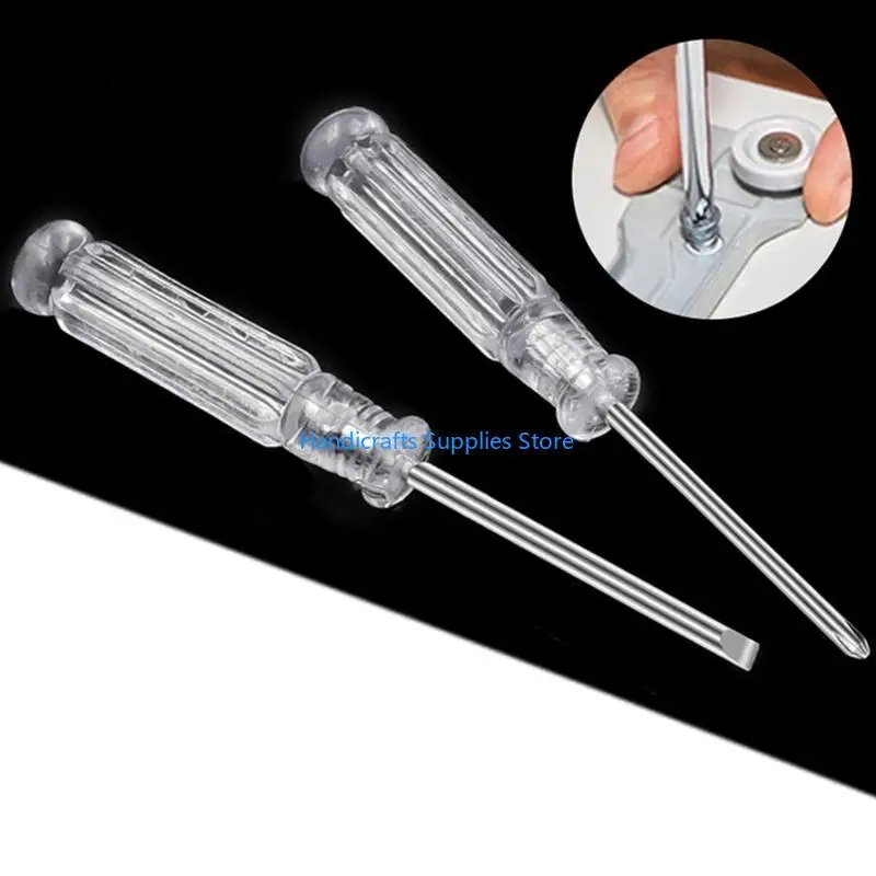 R1WA Small Mini Screwdriver with Transparent Handle Anti-skid Home Appliance Repair