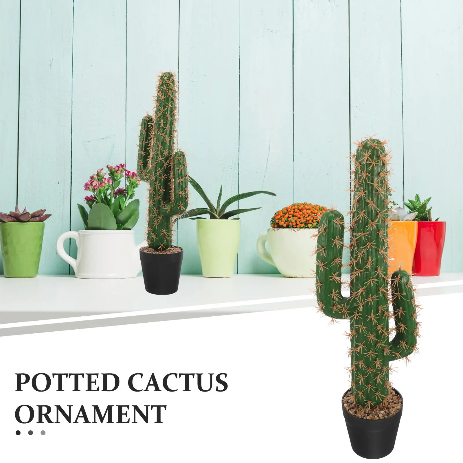 

Artificial Plants Indoor Decorative Simulation Cactus Garden Ornament Faux Statue Potted Succulent Bonsai Figurine
