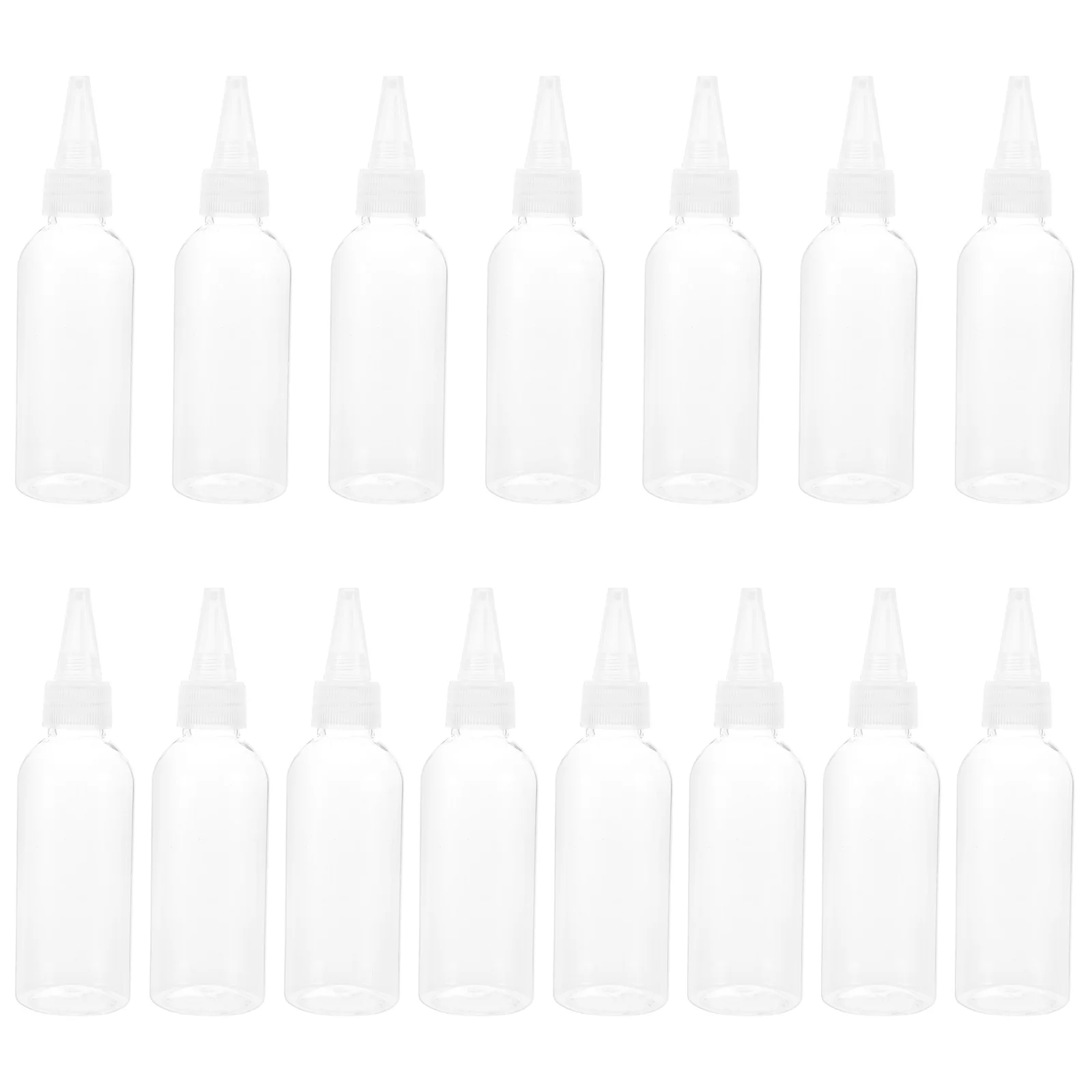 

15pcs 80ml Sand Bottles Transparent Plastic Squeeze Bottle Nozzle Tip Dispenser (Random Color) Applicator Bottle