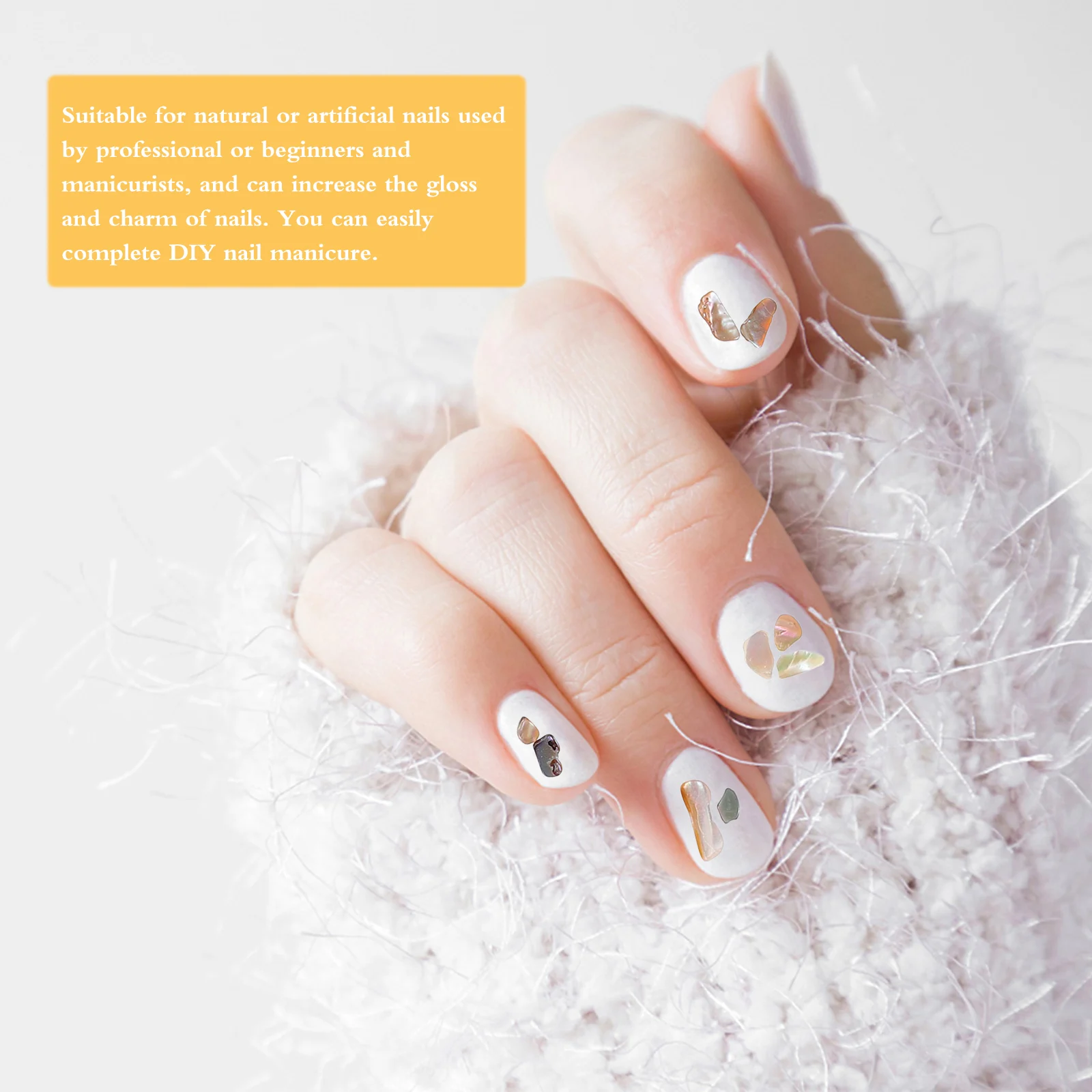 5 uds. De pegatinas elegantes de conchas trituradas para uñas, decoraciones artísticas, accesorios de concha para manicura Diy, dijes brillantes para Natural